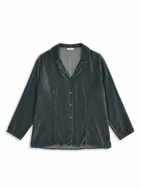 CP Shades Velvet Button-Up Shirt Jewel Green Women’s Medium Sausalito
